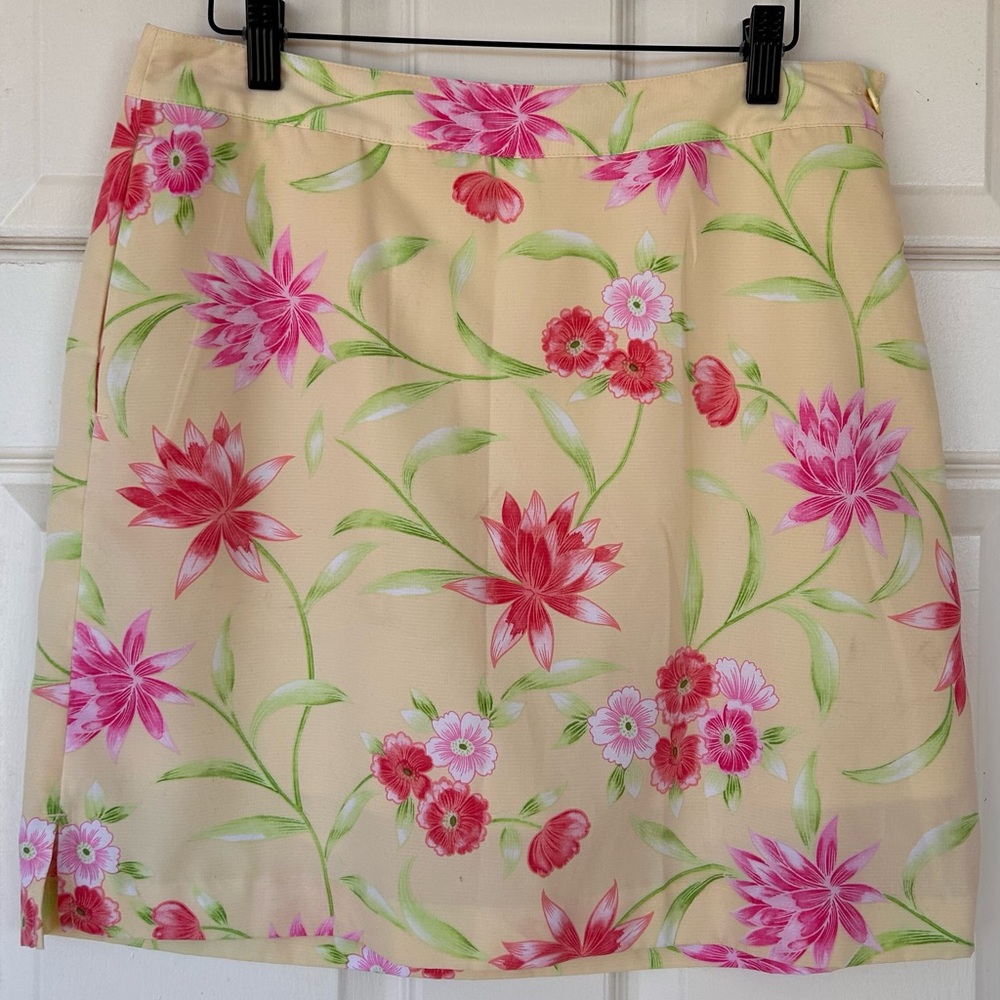 EP Pro Women’s Golf Skorts Floral Flat Front Yellow/Pink Size 8